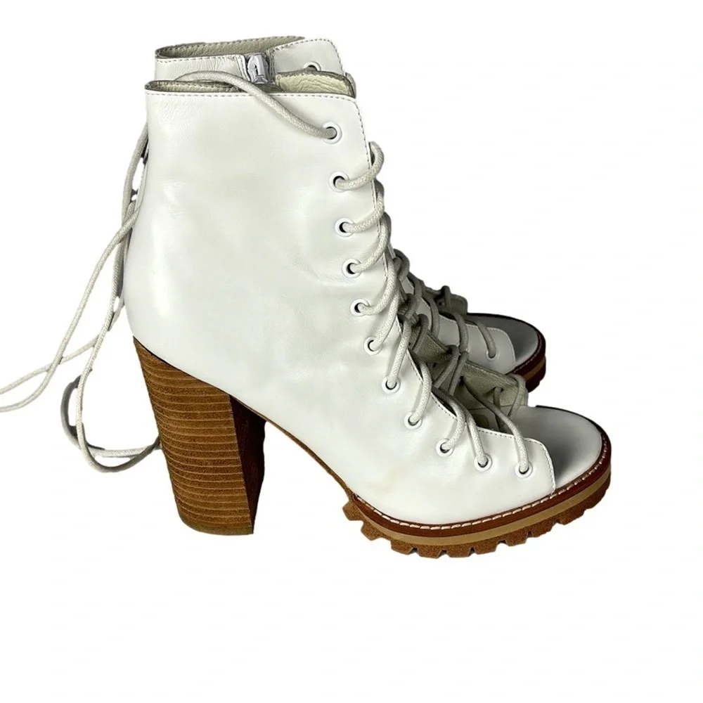 Jeffrey Campbell Free People White Palermo Heels - Picture 2 of 14